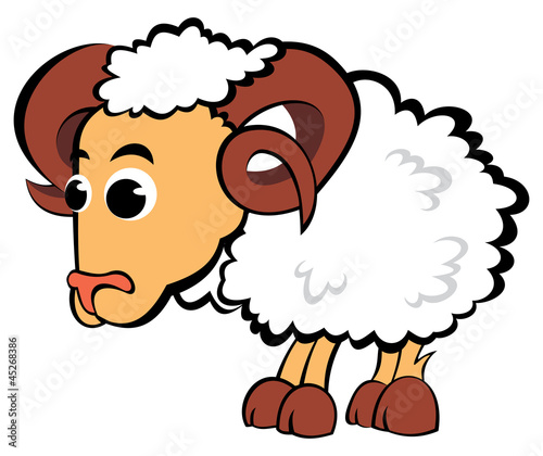 Cartoon illustration of aries zodiac sign