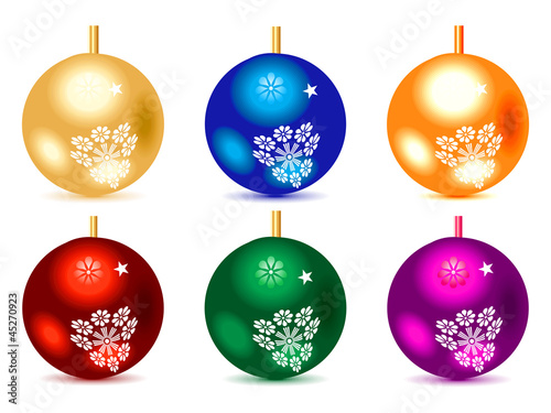 abstract multiple colorful christmas balls