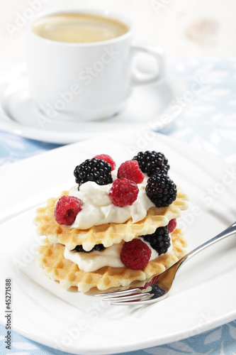 Waffles with fruits