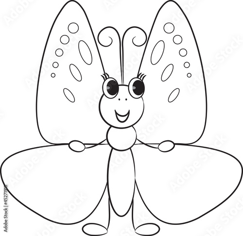 Cute cartoon butterfly.Vector