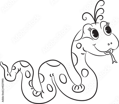 Funny cartoon snake. Vector