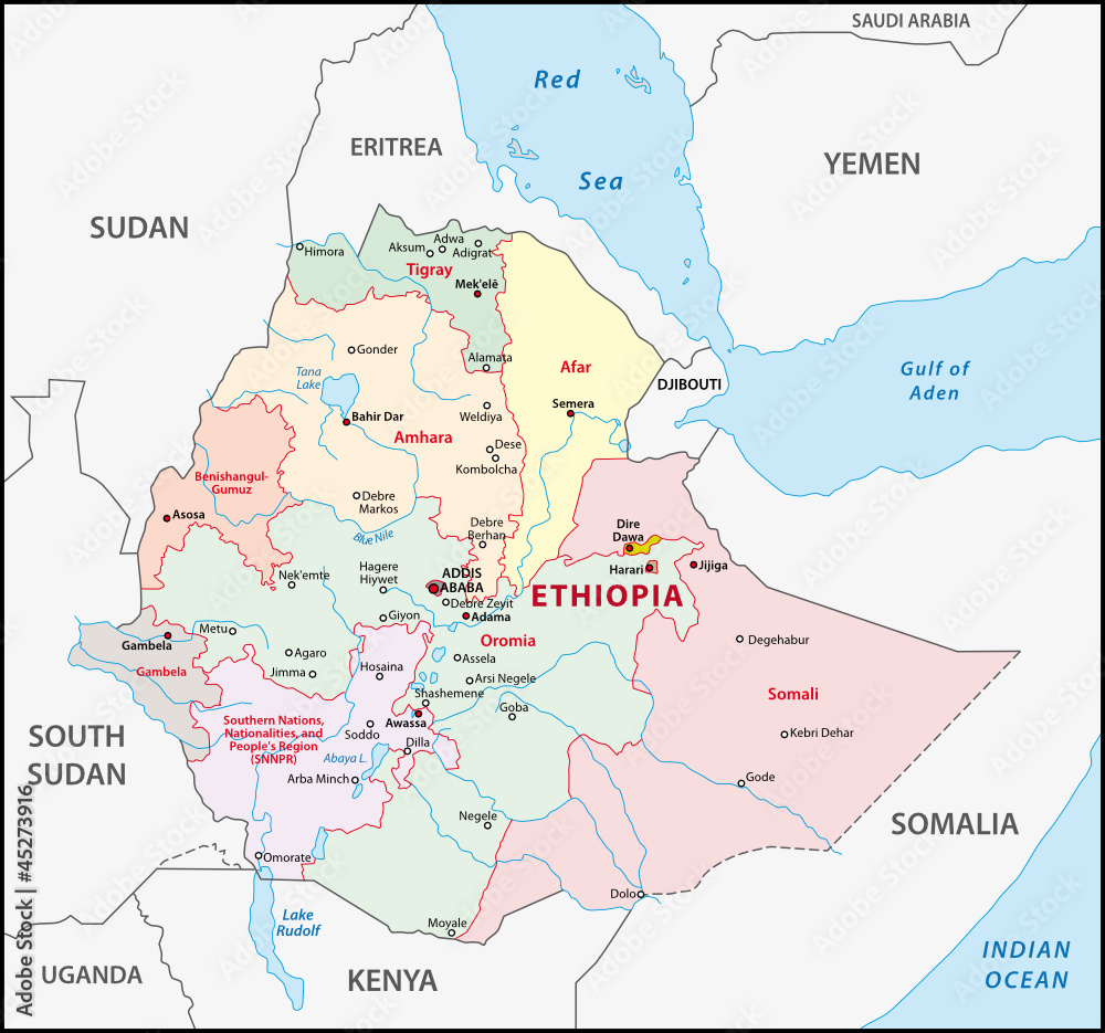 Äthiopien, Administrativ, Verwaltungsgliederung
