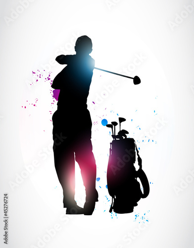 abstract golf player