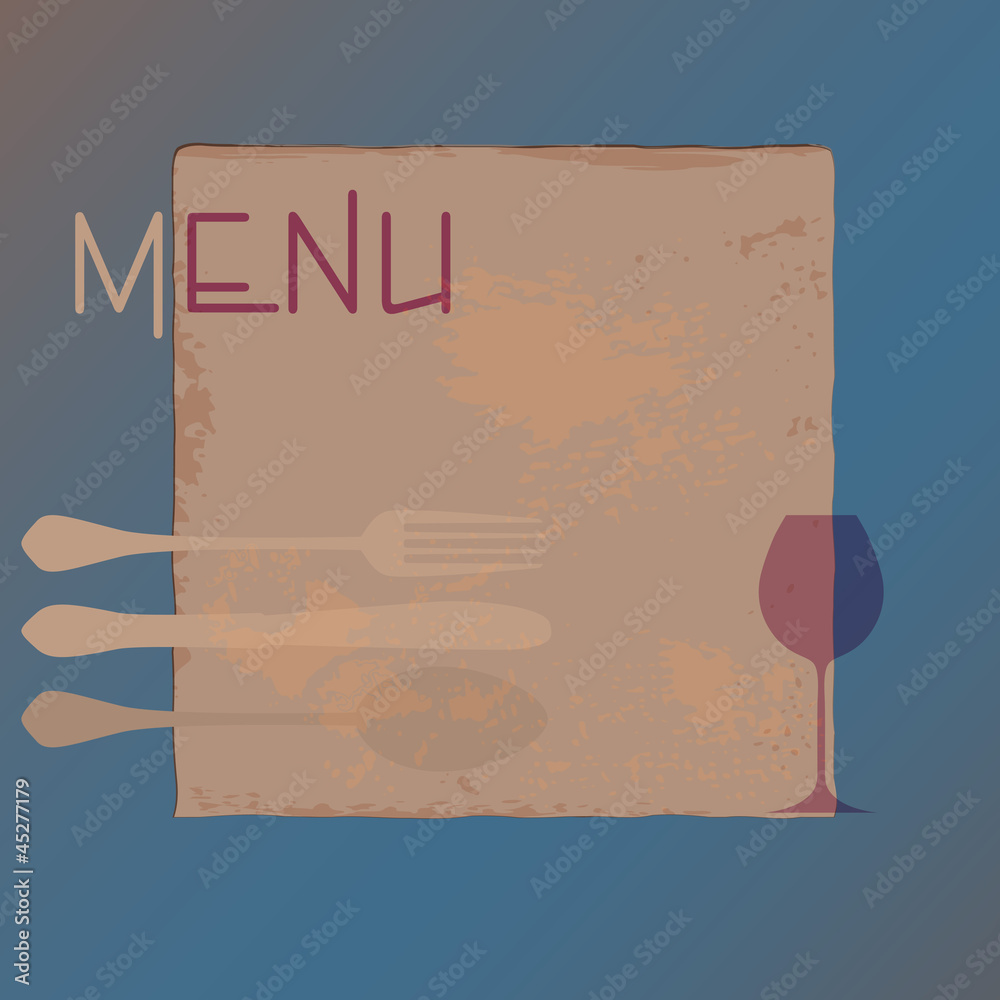 Fototapeta menu card design template for restaurant, free copy space