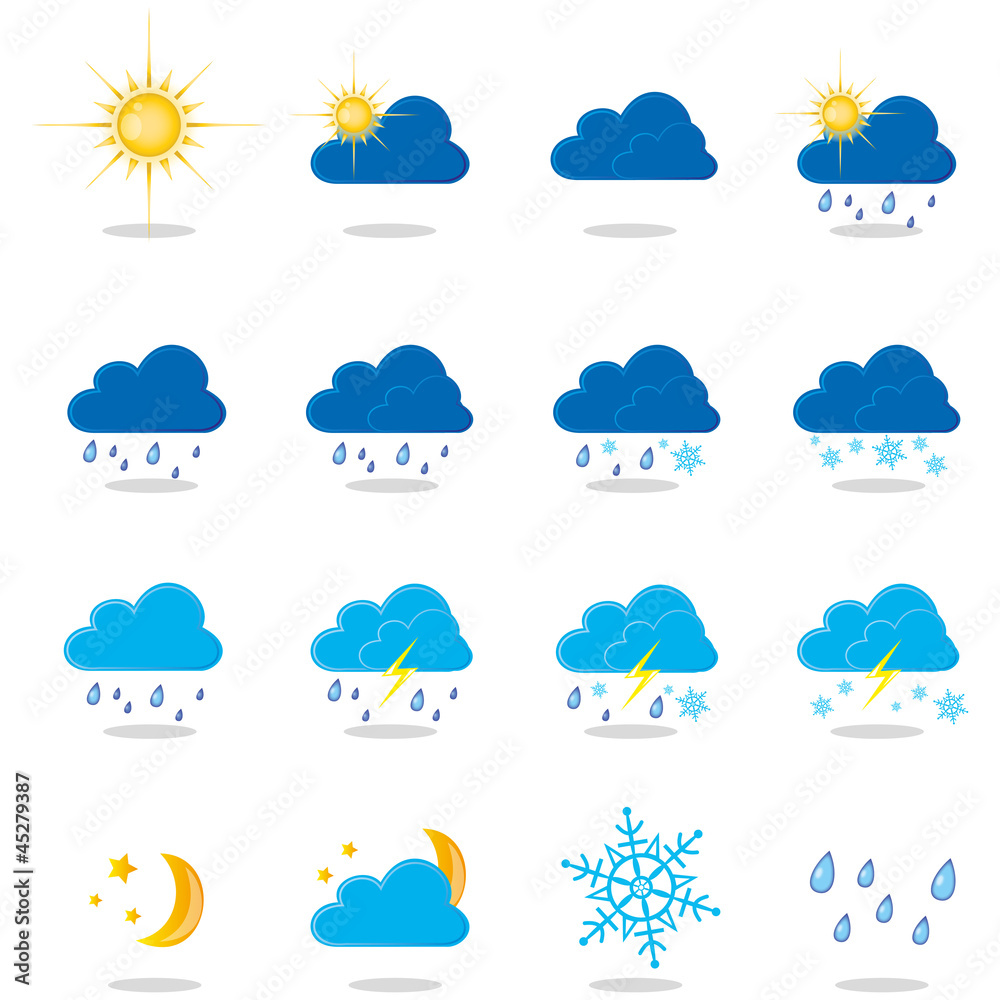 Obraz premium Icons Wetter und Klima