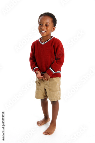 Boy On White Background