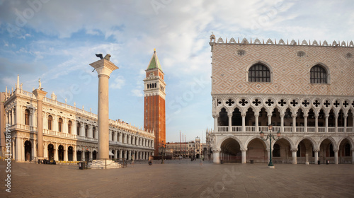 San Marco square with Campanile and Doge Palace. Venice, Italy