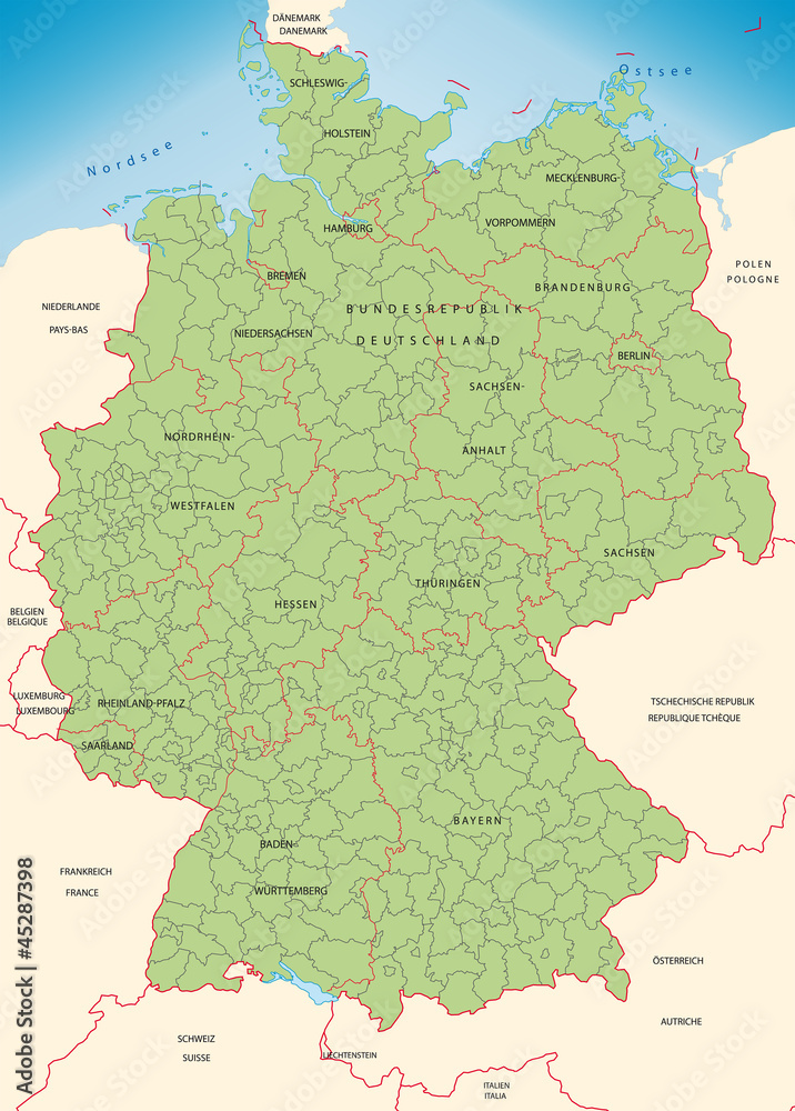 Deutschland mit Landkreisen
