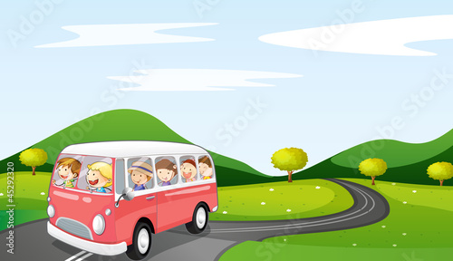 bus and road