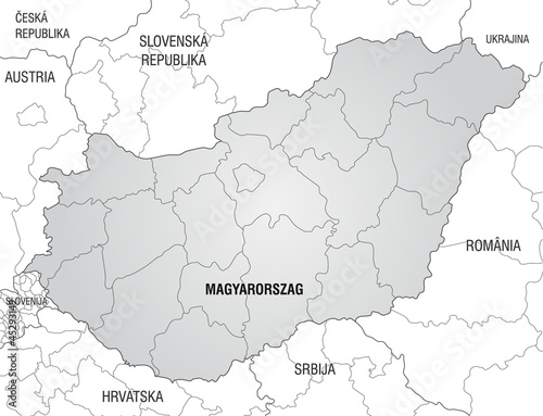 Umgebungskarte von Ungarn mit Landesgrenzen