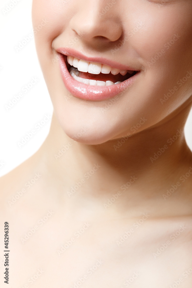 Beautifuk female smile with healthy perfect white teeth Beautifuk female smile with healthy perfect white teeth