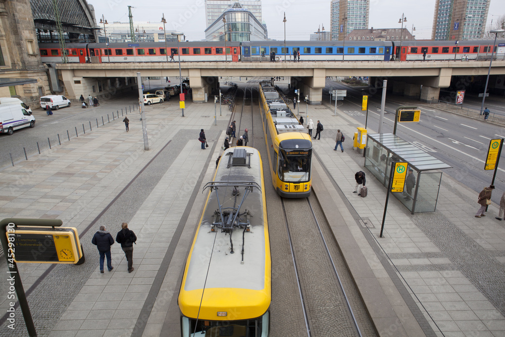 Naklejka premium tram stop