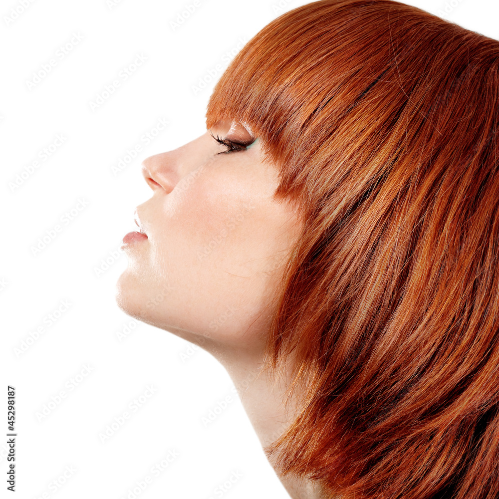 profile of young beautiful redheaded teen girl profile of young beautiful redheaded teen girl