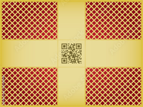 gift wrapper with QR code Happy New Year vector illustration