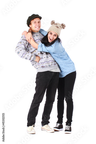 A young loving teenage couple, best friends concept © tatjanaromanova