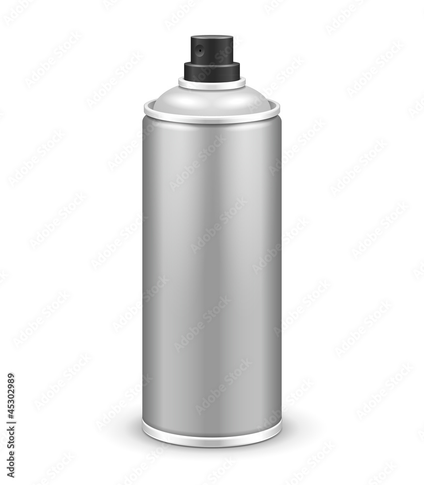 Gray Aerosol Spray Metal 3D Bottle Can Gray Aerosol Spray Metal 3D Bottle Can