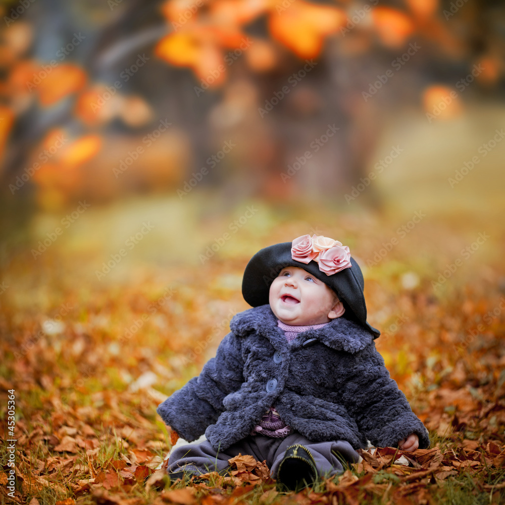 Little girl portrait in autumn park Little girl portrait in autumn park