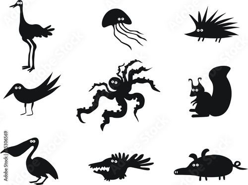 Set of Funny Vector Animals