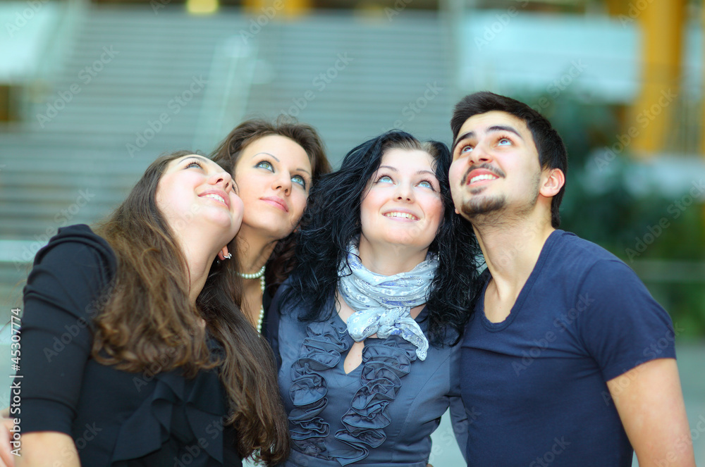 Obraz premium Group of merry students.