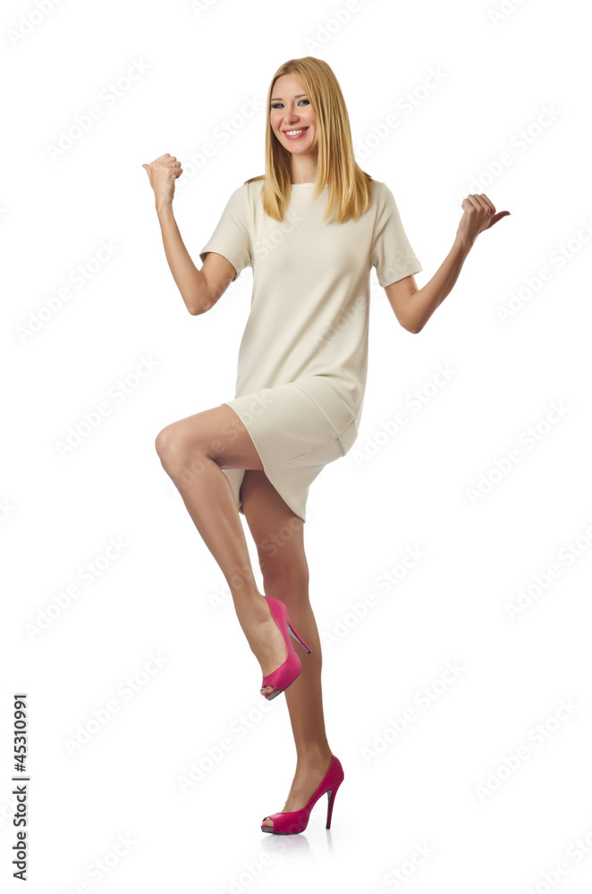 Young woman isolated on the white