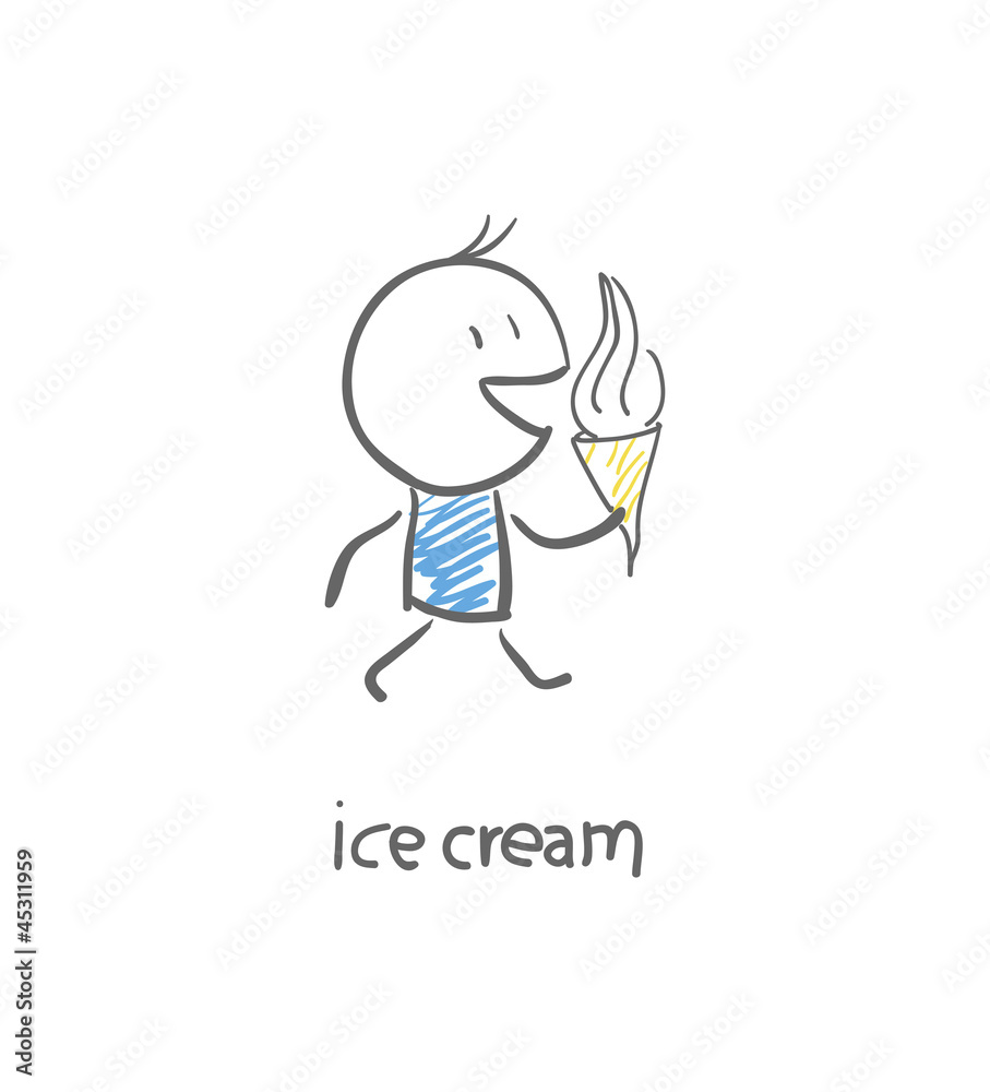 Man eating ice cream Man eating ice cream