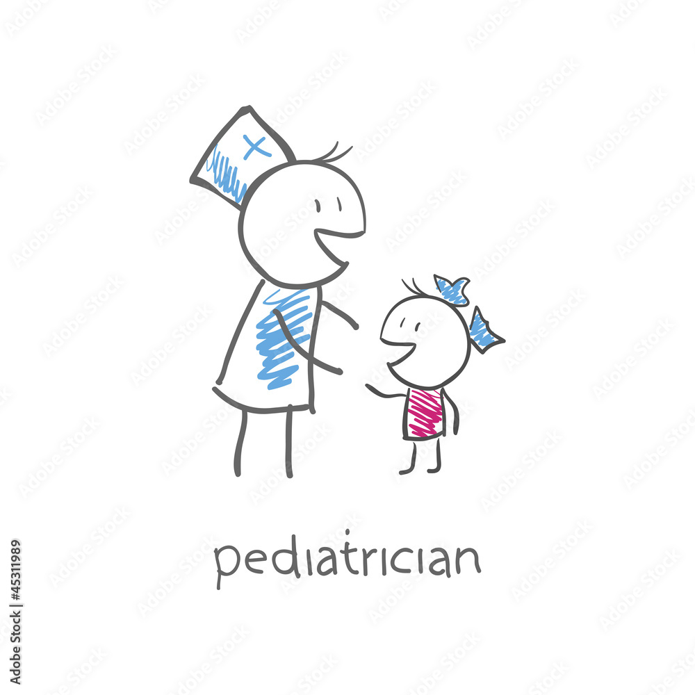 pediatrician with child