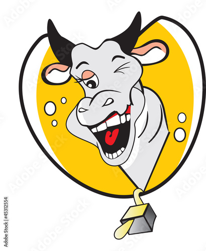 Funny Winking Cow, illustration