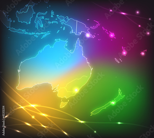 Landkarte von Australien Ozeanien mit St  dten
