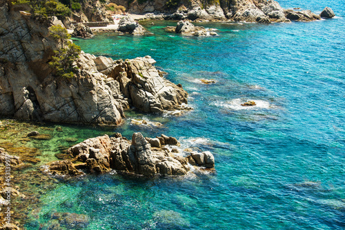 Blue lagoon at the coast of Mallorca, Spain