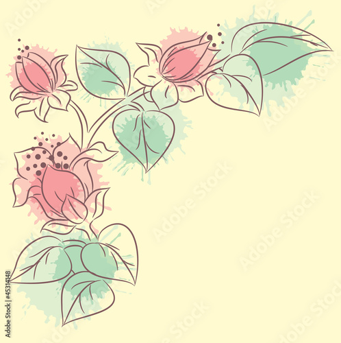 Fototapeta Naklejka Na Ścianę i Meble -  Floral background. Vector illustration