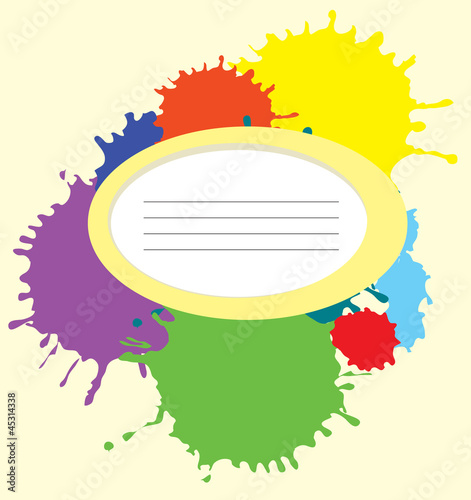 Notebook cover with blots. Vector