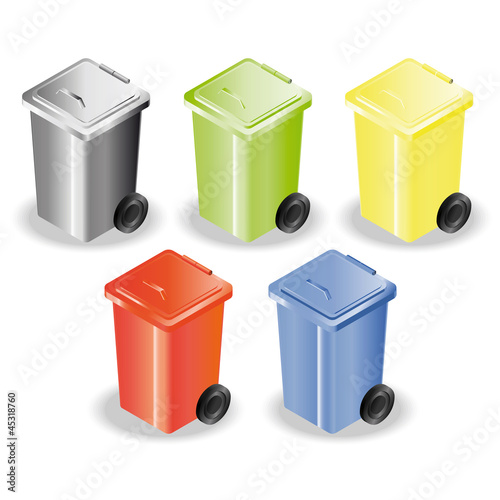 Set of containers for rubbish sorting