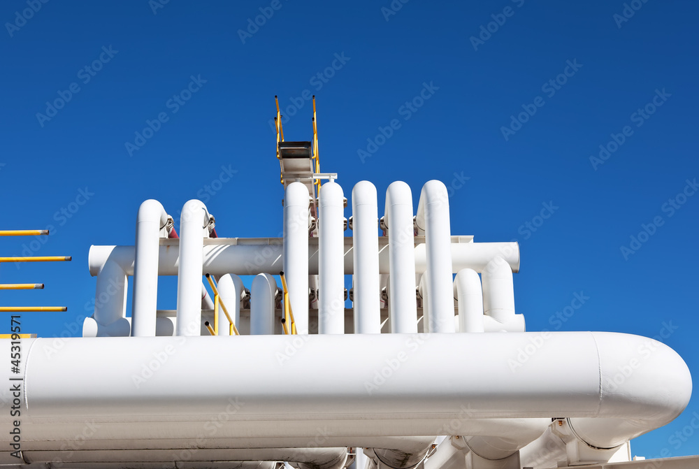 Industrial pipe with gas and oil and water Industrial pipe with gas and oil and water