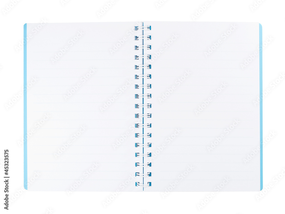 the opened blank notebook isolated on white background the opened blank notebook isolated on white background