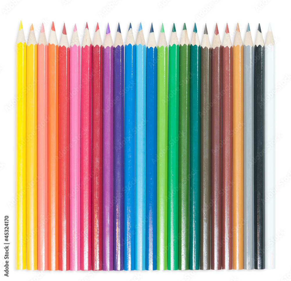 Color pencils isolated on white background close up Color pencils isolated on white background close up