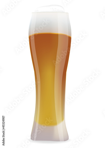 タンブラーに注いだビールのイラスト