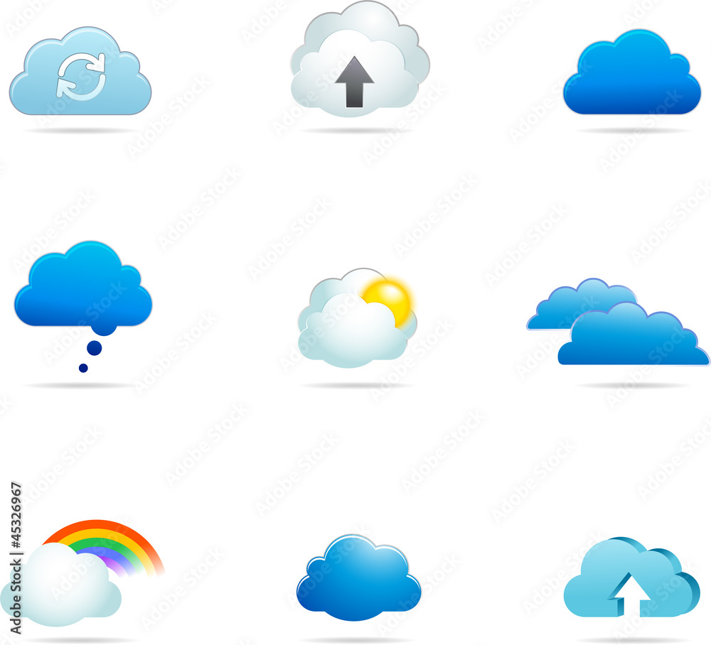 collection of cloud vector icons collection of cloud vector icons