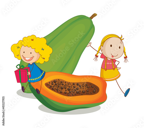 girls and papaya