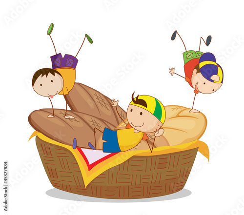 kids and bread