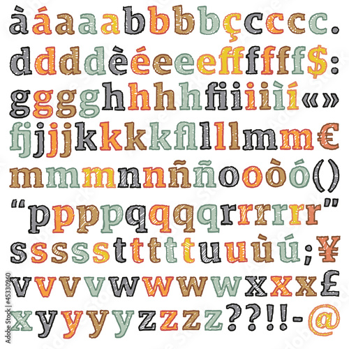 Egypt sketch two color type lowrcase