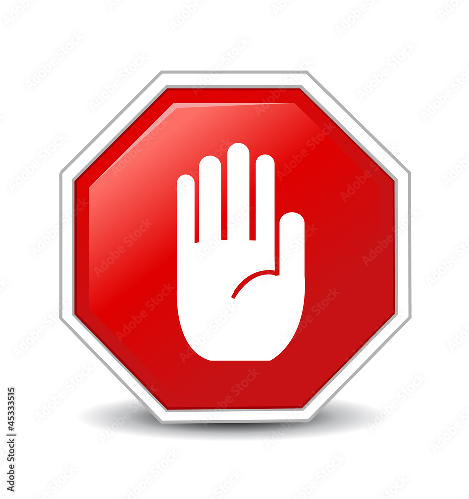 No Entry Hand Sign Stock Illustration 