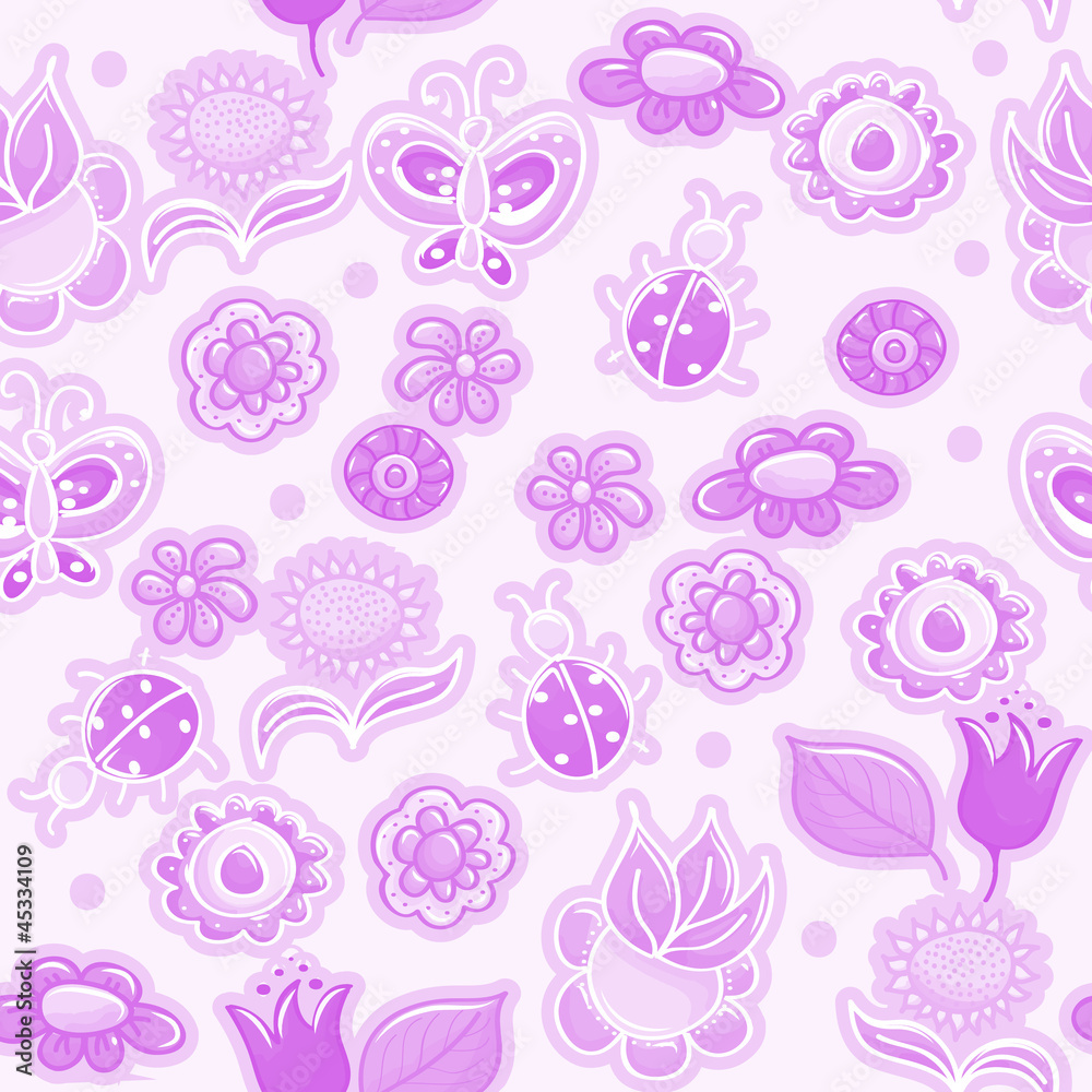 Seamless texture with insects Seamless texture with insects