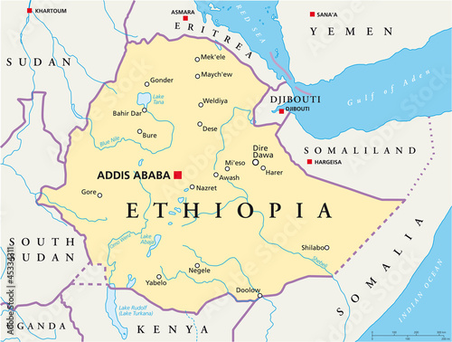 Ethiopia map    thiopien Landkarte 