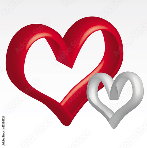 Perfect red heart vector isolated