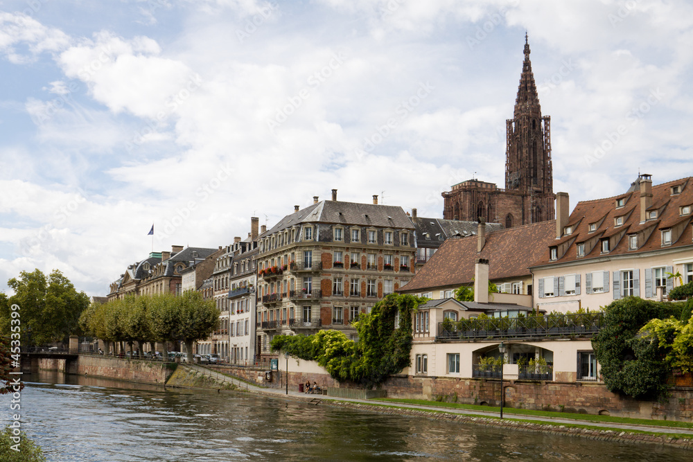 Cityscape in Strasbourg with river