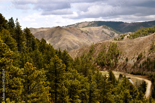 Deadwood hills and road