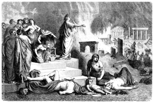 Emperor Nero sings & Rome is burning - Antiquity