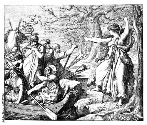 Canvas Print Barbarian Witch imprecating roman invaders - Antiquity_1881
