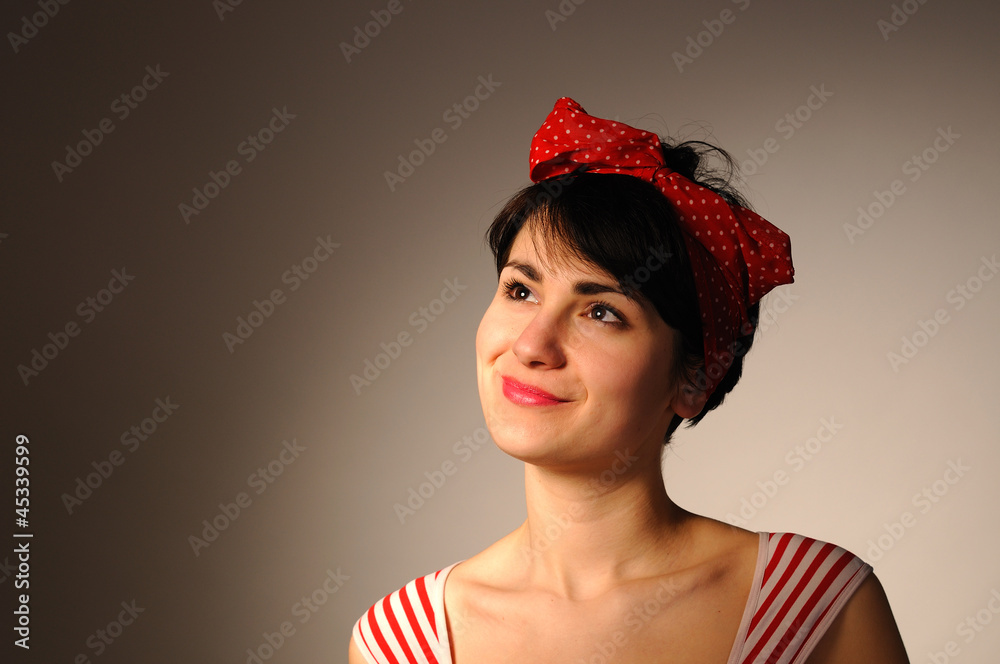 Woman in retro style. Woman in retro style.