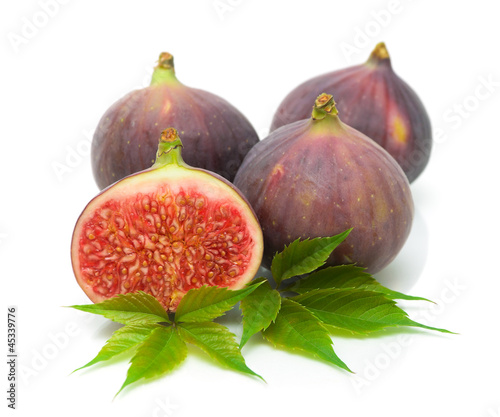 fresh figs closeup on white background